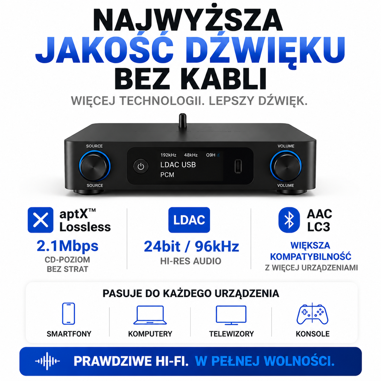 Adapter Bluetooth Hi-Fi 6.0